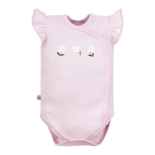 Meadow Eevi Kurzarm-Body mit Umschlag – Rosa