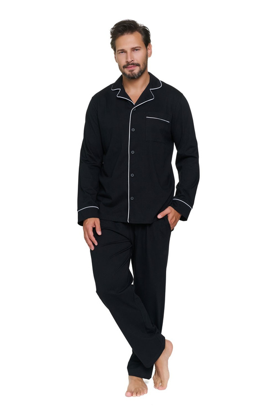 Herren-Pyjama Doctor Nap 7528, 100% Baumwolle, zum Knöpfen, mit Taschen