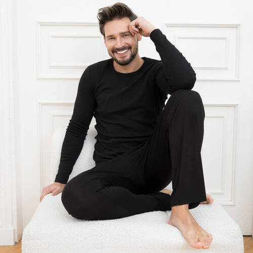 Paco Herren Langarmweste Italian Fashion - schwarz