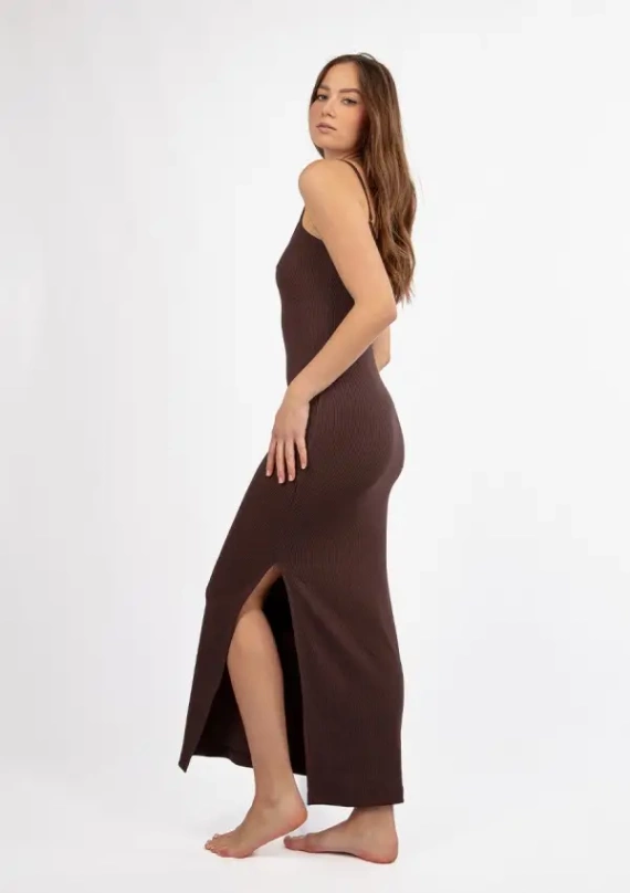 DK-K-P7 DKaren Baumwollkleid – Schokolade