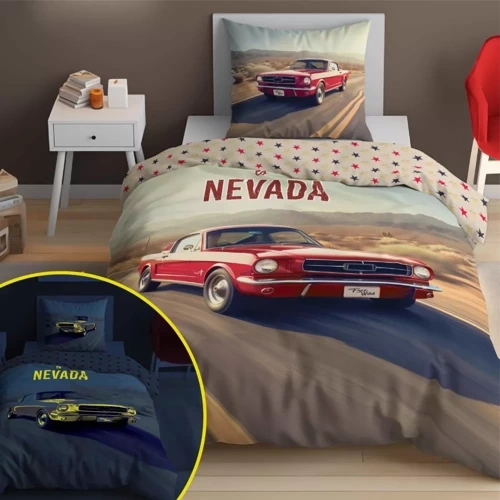 5210 A Fluo 40 Im Dunkeln leuchtende Baumwollbettwäsche Detexpol Auto