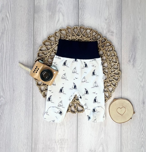 Baby-Strampelhose Mamatti PD16020 Schiffe – Baumwolle mit Füßen