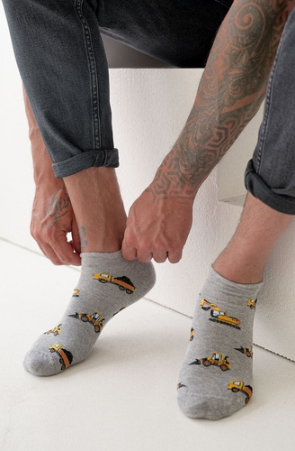 1108-048 LKW und Bagger Milena Herrenfüße – polnische Qualität – Melange