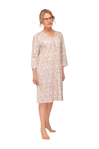 Baumwoll Nachthemd Lidia II 270 Martel Blätter V-Ausschnitt
