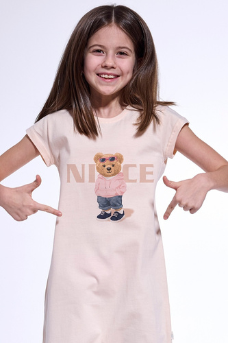 493/113, 494/113 Schönes 2 Cornette Mädchenshirt – Pfirsich