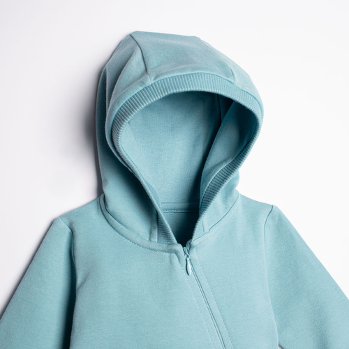 223271 Figo Nicol Baby-Strampler aus Sweatstoff mit Kapuze und Füßchen