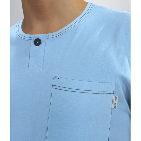 2629/13 Herren-Pyjama, kurze Ärmel, kurze Hose Sesto Senso blau