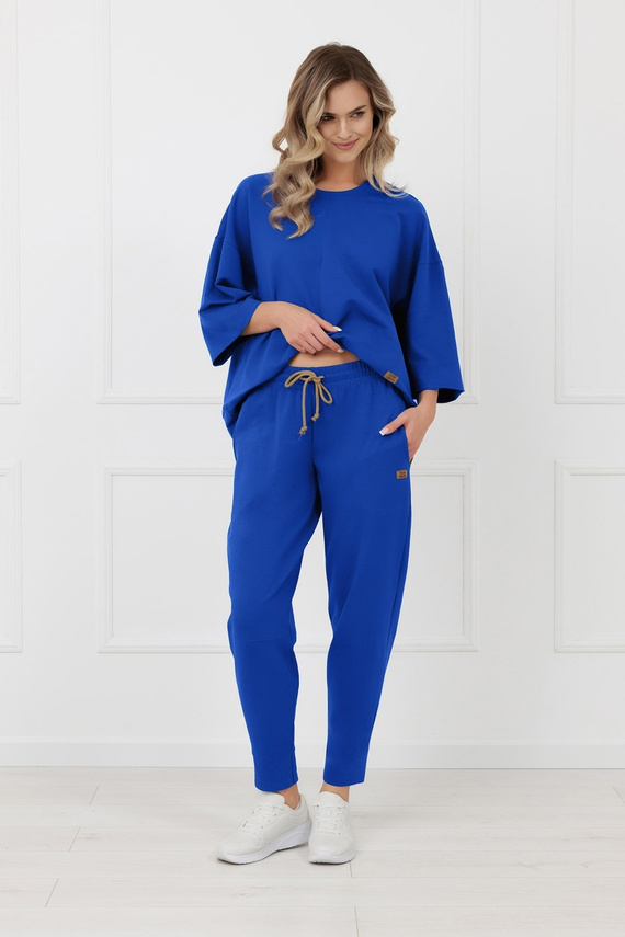 Baumwoll-Jogginghose Kaori Italian Fashion kobalt