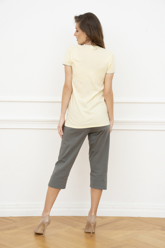 Felicita Kurzarm-Pyjama für Frauen - gelb