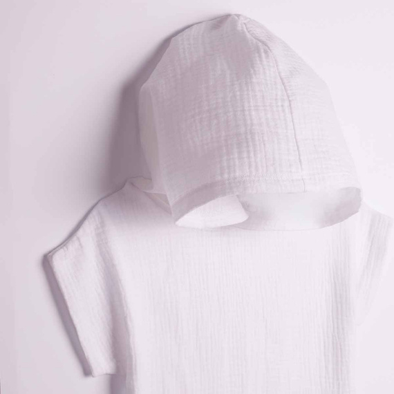Kinderponcho Nicol 224390 Musselin 100% Baumwolle mit Kapuze - Weiß