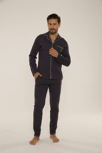 729 Norberto Herren Schlafanzug De Lafense - graphit