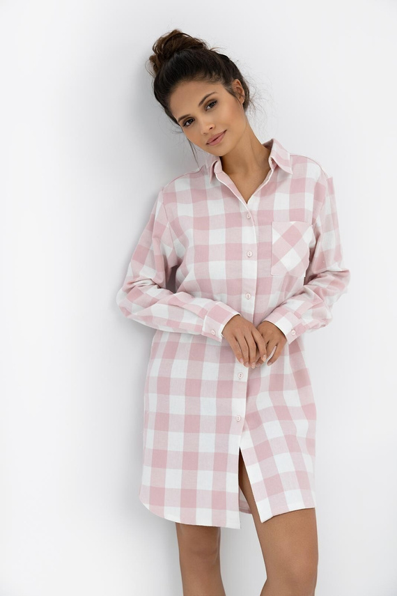 Marley Sensis – Flanell-Nachthemd für Damen | Reißverschluss, kariert, mit Kragen