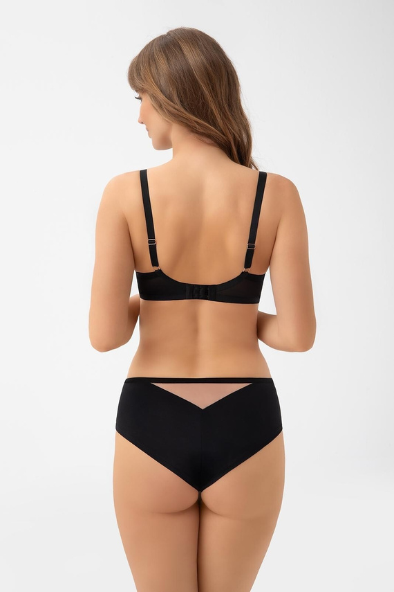 Damen Brasiliano B 001 Lexi Gorsenia – eleganter Brasiliano mit hohem Bund, Spitze, Microfaser und dekorativen goldenen Details