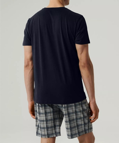 NMP-380 Herren-Kurzarmpyjama, Atlantic – Marineblau und Grau