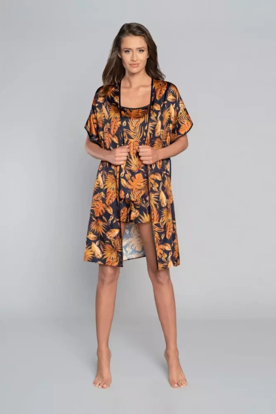 Monstera Damen Bademantel Italian Fashion- Druck