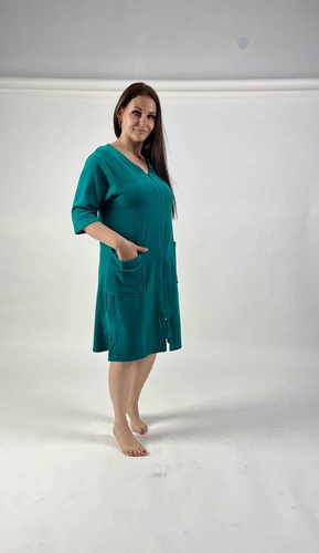 431 Velour Forex Damen Morgenmantel - grün