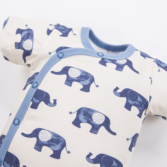 Kurzärmliger Body mit Umschlag von Elephant Eevi – ecru