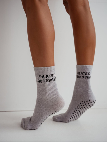 Socken Pilates Obsessed 1658-002 Milena rutschfest Baumwolle grey