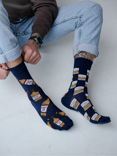 Herrensocken aus Baumwolle Whisky Milena 0125-074 – nicht paarweise, originelles Design, perfekte Passform & Premium-Komfort für jeden Tag