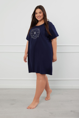 Arugia kurzärmeliges Nachthemd Italian Fashion - navy blau
