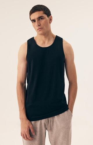 42978 Move 10 Henderson Herren-T-Shirt, Schwarz – Baumwolle, mit Trägern, 2-tlg.