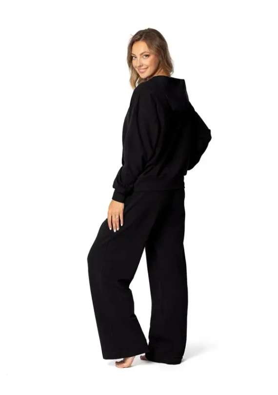 DK-K-B8 Dkaren Damen-Trainingsanzug-Set – Schwarz