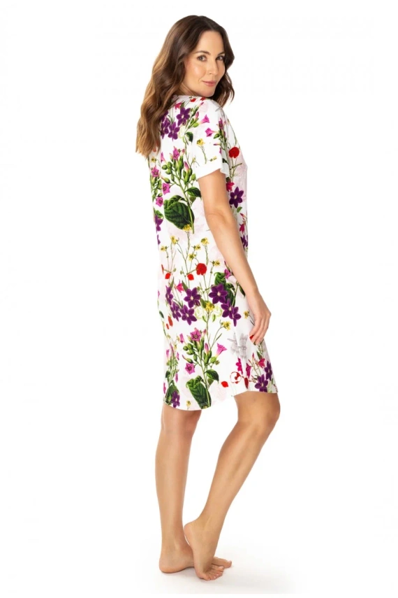 86669 Nataly Möwen-Nachthemd mit Blumendruck