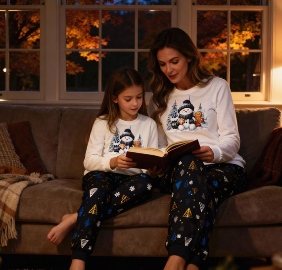 721/427 Snowy Day Cornette Ecru Damen-Pyjama – Baumwolle, lange Ärmel | Warm und bequem