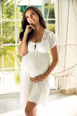 3012 Umstands- und Stillnachthemd Lupoline ecru