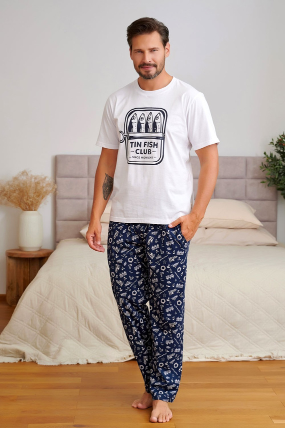 Herren-Pyjama Doctor Nap 7554 Sunny Coast aus Baumwolle mit langer Hose