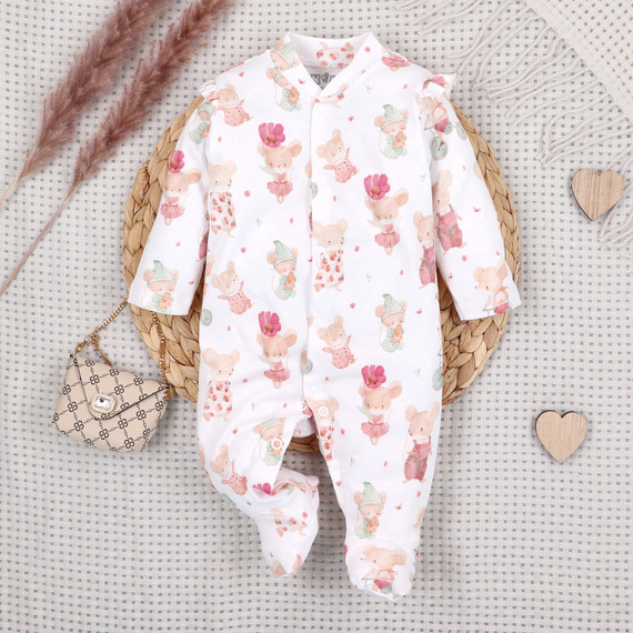 Baby-Strampler Nini Little Mouse 100% Bio-Baumwolle für Neugeborene