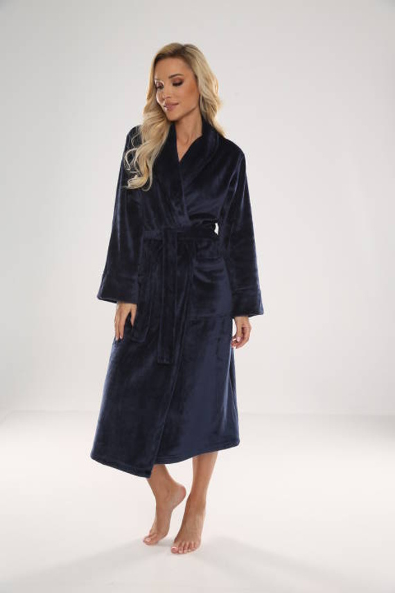 628 Abigail Long Forex Damen Bademantel - navy blau