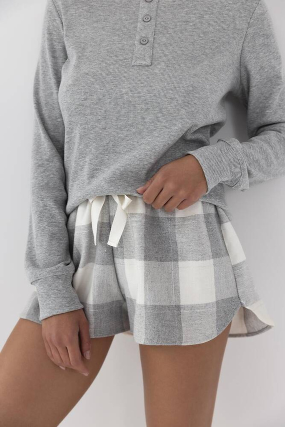 Maggie Sensis Damen Schlafanzug - grau melange