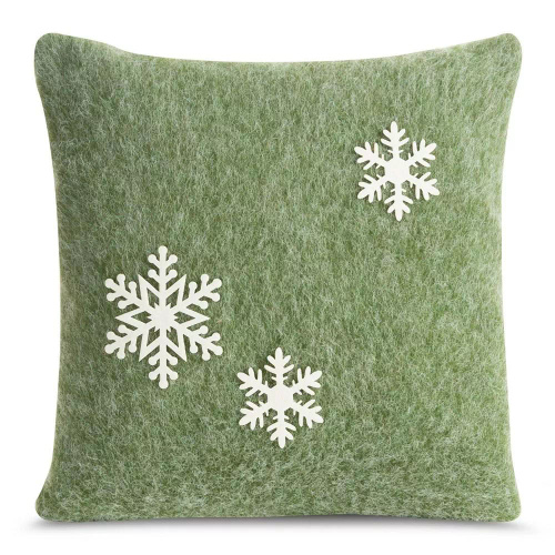 Chp 83 Weihnachts-Schneeflocken-Kissenbezug, Euro-Vorhänge, grün