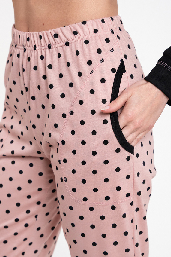 Bonilla Damen Schlafanzug langarm, lange Hose Italian Fashion schwarz/print 