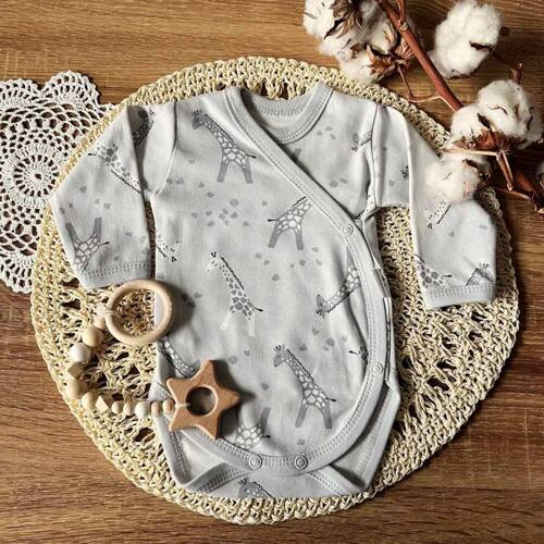 BD14626 Giraffe Mamatti Wickelbody mit langen Ärmeln