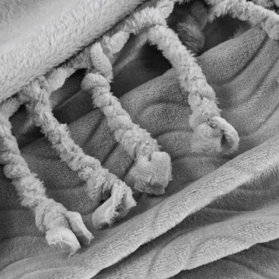 Emma Blanket Tagesdecke mit Fransen, Eurocurtains, Silber