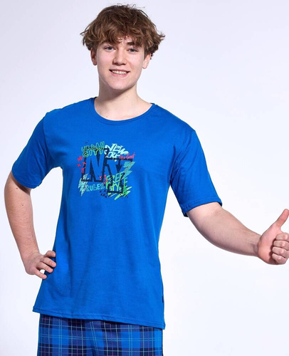 551/51 Freestyle Cornette Jugendpyjama – blau