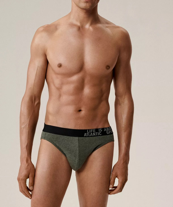 Herren-Slips Atlantic 3MP-209/25 grün-bordeaux-blau – Baumwolle, 3er-Pack, klassischer Schnitt