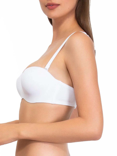 1580 Fantastischer Push-up-BH - Bandeau, Mikrofaser Sielei, weiß