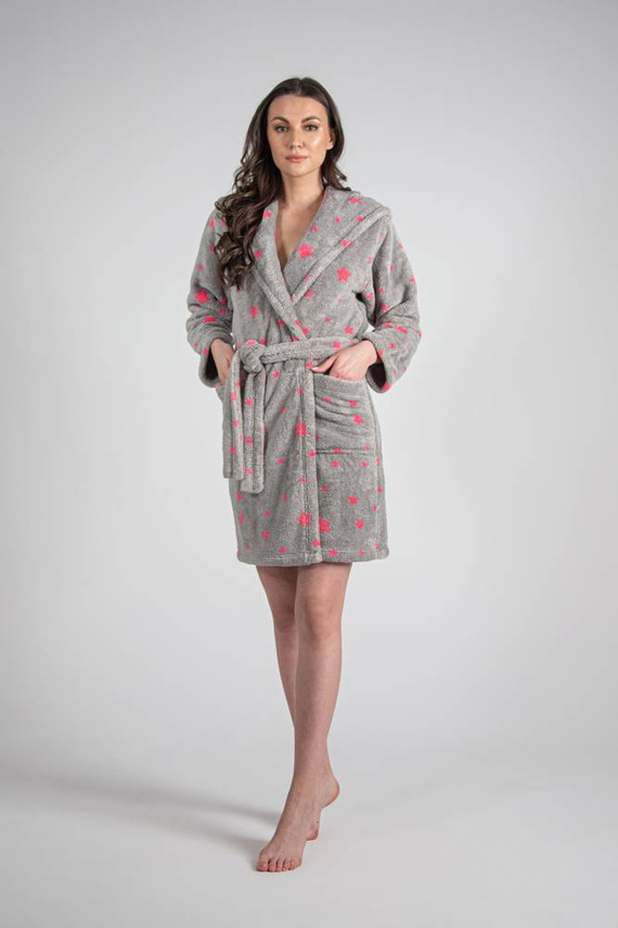 673 Stars Forex Kurzer Bademantel für Damen - grau