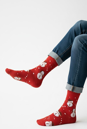 Art.136 Herren-Weihnachtssocken Steven rot 163 – Weihnachtsmuster, Baumwolle