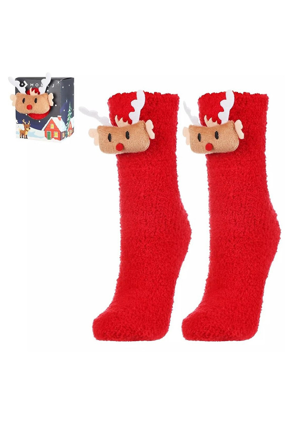 CSLS 250-031 ABS Moraj rote Socken – Unisex-Weihnachtssocken in einer Box