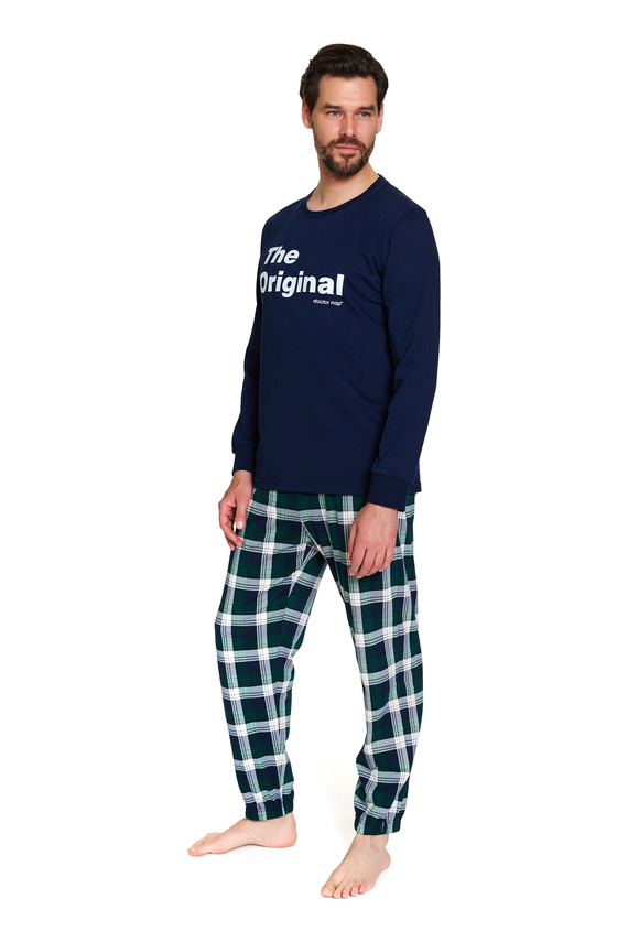 7341 Doctor Nap – Herren-Pyjama „The Original“ | 100 % Baumwolle, polnische Produktion – Marineblau