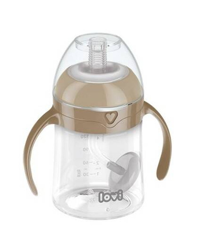 CA35/363 Becher mit beschwertem Strohhalm Lovi braun