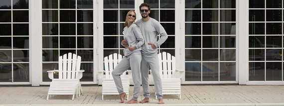 Fox Herren Long Set. ärmel, Länge. hose Italian Fashion - melange