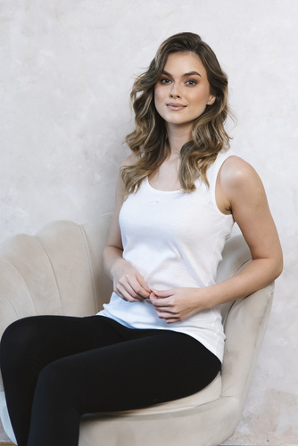 Debi Damen-T-Shirt mit breiten Trägern Italian Fashion - weiß