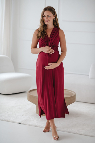 Loop Maxi Umstands- und Stillkleid Milk&Love Burgund