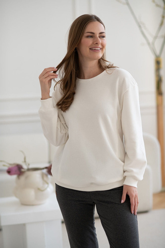 MilkItEasy! Cremefarbenes Still-Sweatshirt von Milk&Love mit Aufdruck