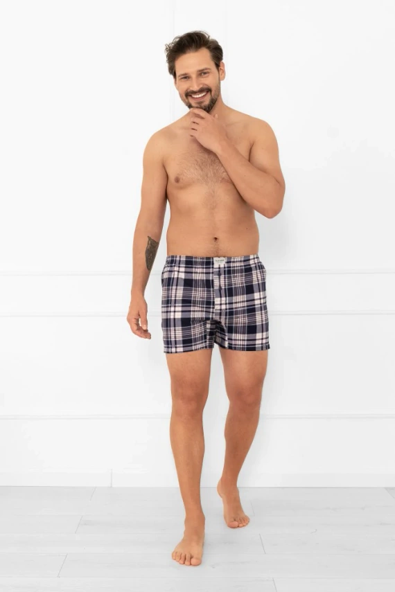 Britische Herren-Boxershorts im italienischen Stil – Baumwolle, kariert, klassisch